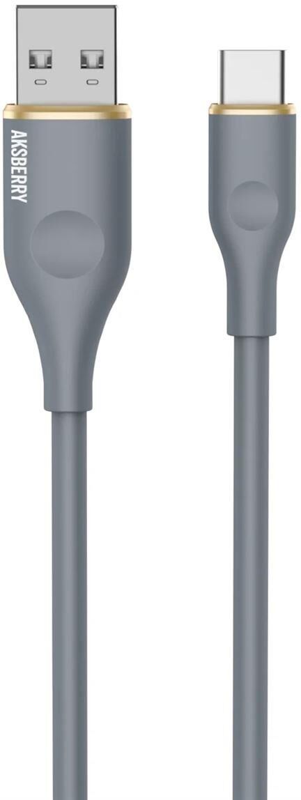 Кабель AKSBERRY (6900307850015) X162 Liquid silicone USB-A -Type-C, серый