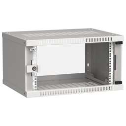 ITK Шкаф коммутационный Linea WE (LWE3-06U64-GF) настенный 6U 600x450мм пер.дв.стекл направл.под закл.гайки 50кг серый 400мм 11кг 200град. 320мм 20 сталь
