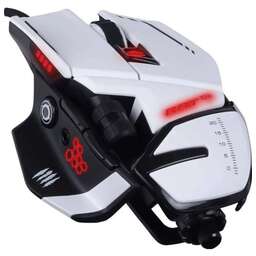 MAD CATZ Мышь проводная R.A.T.6+, игровая, оптическая, USB, 12000dpi, белый и черный [mr04dcinwh000-0]