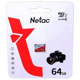 NETAC Карта памяти microSDXC UHS-I U1 P500 Extreme Pro 64 ГБ, 90 МБ/с, Class 10, NT02P500ECO-064G-S, 1 шт., без адаптера