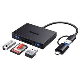 UGREEN Кардридер CM812 (45167) 4-in-1 MicroSD*USB*USB-C*SDXC*SDHC Card Reader. Цвет: черный