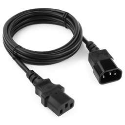 CABLEXPERT (1587) PC-189-VDE, C13-C14, 3x0.75мм2, 10A, VDE, с заземлением, 1.8м, черный, пакет
