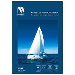 NV PRINT Глянцевая фотобумага для струйной печати 230 г/м2 4R(100mmx150mm) 50 листов