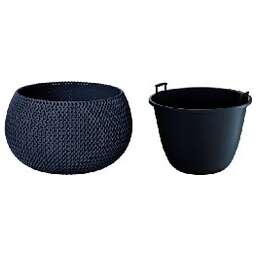 PROSPERPLAST Кашпо SPLOFY BOWL DKSP370-S433 антрацит 2пр 9л