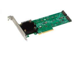 BROADCOM RAID-контроллер 9540-2M2 SGL (05-50148-00 / 05-50148-00002 / 03-50148-00002) PCIe v4 x8 LP, Tri-Mode SATA/NVMe 12G RAID 0,1, 2x M.2 slots, 3808 IOC, RTL