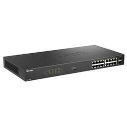 D-LINK Коммутатор DGS-1018P DGS-1018P/B1A 16x1Гбит/с 2SFP 16PoE 240W неуправляемый