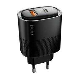 Pero TC11 USB-A QC3.0 + USB-C PD 45W черный