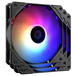 ID-COOLING Вентилятор для корпуса TF-12025-PRO-ARGB TRIO (3 pcs, 120mm, 1800rpm, 82,5 CFM, 35.2 дБ, PWM 4-pin, ARGB, black) (TF-12025-PRO-ARGB TRIO)