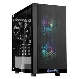 SILVERSTONE Корпус SST-PS15B-PRO Precision Mini Tower Micro ATX Computer Case, tempered glass, 2x 120mm ARGB, 1x ARGB Controller, black
