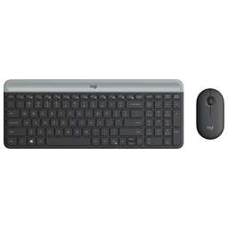 LOGITECH Клавиатура + мышь MK470 клав:графитовый/светло-серый мышь:графитовый USB беспроводная slim (920-009180)
