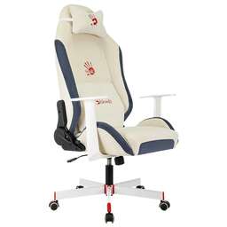 A4TECH Кресло игровое Bloody GC-830 белый с подголов. крестов. пластик белый пластик черный/белый
