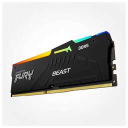 KINGSTON Память DDR 5 DIMM 16Gb PC44800, 5600Mhz, FURY Beast Black RGB XMP, CL40 (KF556C40BBA-16)