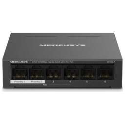 MERCUSYS Коммутатор MS106LP (L2) 6x100Мбит/с 4PoE+ 40W неуправляемый