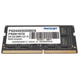 PATRIOT Оперативная память Signature PSD432G32002S DDR4 - 1x 32ГБ 3200МГц, для ноутбуков (SO-DIMM), Ret