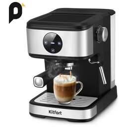 KITFORT Кофеварка рожковая КТ-7224 1100Вт нержавеющая сталь/черный