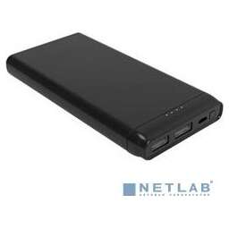 CACTUS Мобильный аккумулятор CS-PBFSFT-10000 Li-Pol 10000mAh 2.1A+2.1A черный 2xUSB материал пластик