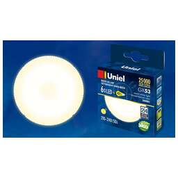 UNIEL (UL-00001670) LED-GX53-6W/WW/GX53/FR PLZ01WH