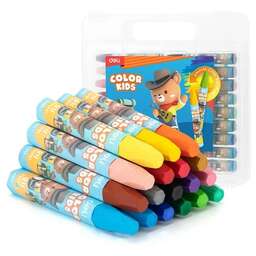 DELI Масляная пастель EC20114 Color Kids шестигр. 18цв. пл.кор