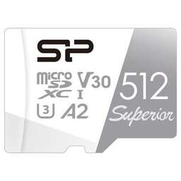 SILICON POWER Карта памяти microSDXC UHS-I U3 Superior 512 ГБ, 100 МБ/с, Class 10, SP512GBSTXDA2V20, 1 шт., без адаптера