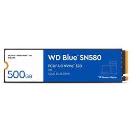 WD SSD накопитель Blue SN580 S500G3B0E 500ГБ, M.2 2280, PCIe 4.0 x4, NVMe, M.2