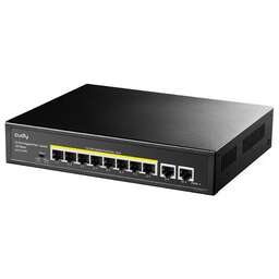 CUDY Коммутатор 8-Port Gigabit PoE+ Switch with 2 Gigabit Uplink Ports 120W 8 RJ-45 10/100/1000M PSE ports +2 RJ45 10/100/1000 Uplink Port Unmanaged PoE+ Switch 120W, 802.3af/at standard,Alternative 1/2(+),3/6(-), Steel Case, Watchdog, 120W internal