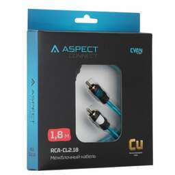 ASPECT Межблочный кабель RCA-CL2.18, Cyan Line, витая пара, OFC, 1 экран, 2RCA-2RCA, 1.8м
