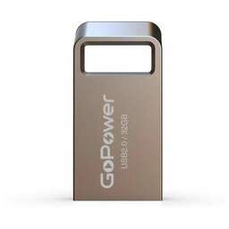 GOPOWER Флеш-накопитель MINI 32GB USB2.0 металл серебряный (1/50/1000)