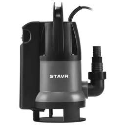 STAVR Насос погружной дренажный 500Вт, СТАВР НПД-500П, СЕРЫЙ, встроен.поплавок, глубина 6м, напор 7м, 150л/мин, 0.7бар, корпус пластик,кабель 10м