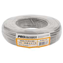 PROCONNECT Кабель витая пара омедненный, F/UTP, CCA, CAT 5e, PVC, 4PR, 24AWG, INDOOR, SOLID, серый, 50м
