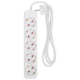 REXANT Удлинитель STANDARD 5 гнезд, 1,5м, 3х1,0мм², с/з, белый