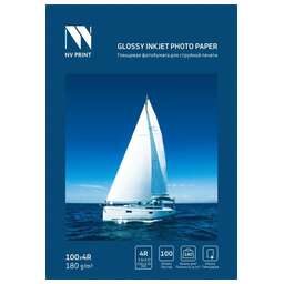 NV PRINT Глянцевая фотобумага для струйной печати 180 г/м2 4R(100mmx150mm) 100 листов