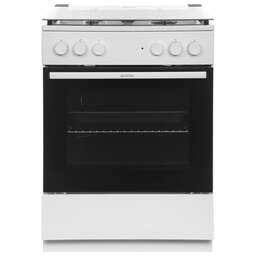 GORENJE Газовая плита GK6A20WF, электрическая духовка, стеклянная крышка, чугун, белый