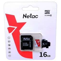 NETAC Флеш карта microSDHC 16GB NT02P500ECO-016G-R P500 Eco + adapter