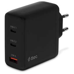 TTEC Сетевое зарядное устройство SmartCharger Trio GAN 120W PD Travel Charger 2 USB-C+USB-A. Цвет: черный