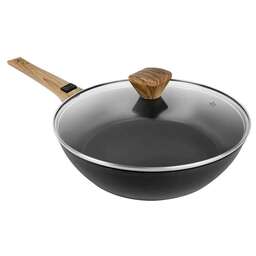 LARA Сковорода Киото LR01-196-28, 28см, с крышкой, съемная ручка, антипригарное покрытие, алюминиевая