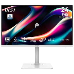 MSI Монитор 23.8" PRO MAX 241PHW E14 IPS, 1920x1080, 144Hz, 4ms, 300сd/m, 1500:1, HDR | HDMI(2.0b), DP(1.2a), Type-C(PD-65W), 2xUSB3.2 | HAS, Pivot, Swivel, InPSU, Speakers, Vesa 75, White