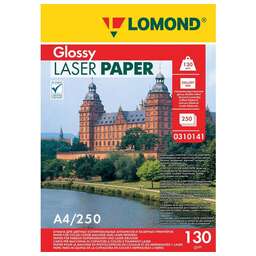 LOMOND Бумага 0310141 A4/130г/м2/250л./белый глянцевое/глянцевое для лазерной печати