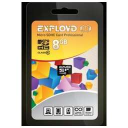 EXPLOYD MicroSDHC 8GB Class10 - б/а [EX008GCSDHC10-W/A-AD]