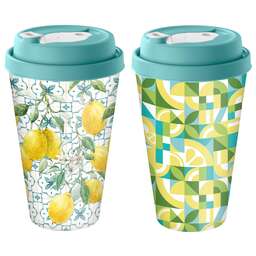 HOMVER Sicily Lemon с крышкой 550мл с декором с клапаном (зеленый) 223112418/05