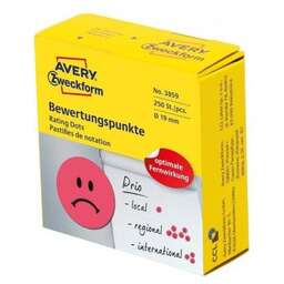 AVERY ZWECKFORM Этикетки 3859, универсальная, 70г/м2, красный, 250шт