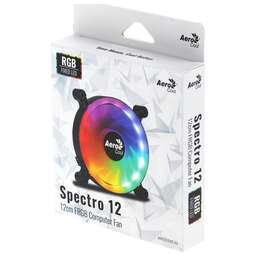 AEROCOOL Вентилятор для корпуса Spectro 12 RGB 120х120x25 черный 4-pin (Molex) 20дБ (SPECTRO 12 FRGB MOLEX) Ret