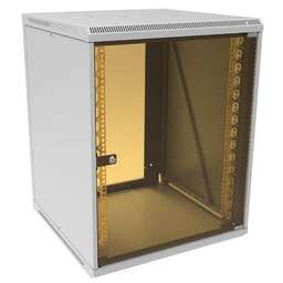 SUPRLAN Шкаф коммутационный 05-1506 настенный, стеклянная передняя дверь, 15U, 600x750x600 мм