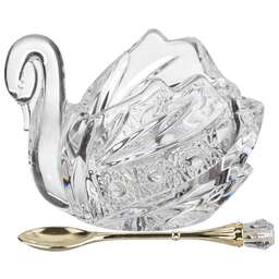 LEFARD 195-112 MUZA CRYSTAL ЛЕБЕДЬ с ложкой 11*7*8,5см