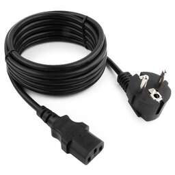 CABLEXPERT (2856) PC-186-VDE-3M, Schuko-C13, 3x0.75мм2, 10A, VDE, с заземлением, 3м, черный, пакет