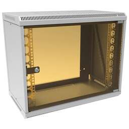 SUPRLAN Шкаф коммутационный ТВЛ-9U-600-350-СР (05-1090) настенный 9U 600x350мм пер.дв.стекл направл.под закл.гайки RAL 7035 285мм 15кг 500мм металл