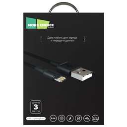 MORE CHOICE (4620202551030) K19i USB 2.0A для Lightning 8-pin - 3м Black