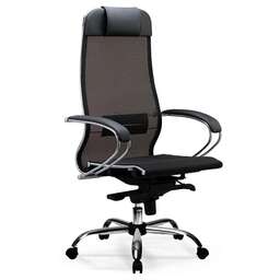 МЕТТА Кресло S-1.04 Infinity Easy Clean сетка с подголов. крестов. металл хром (комплект 1шт)