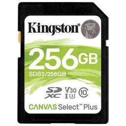 KINGSTON Флеш карта SDXC 256GB SDS2/256GB Canvas Select Plus w/o adapter