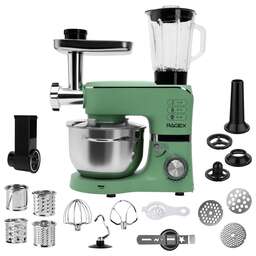 RAGEX Кухонный комбайн 15 в 1 R115, 5.5л, 1300Вт, цвет: 301 (мятно-зеленый)