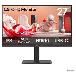 LG LCD 27" 27BA65QB-B {IPS 2560x1440 100Hz 5ms 350cd 1000:1 DisplayPort1.4 2xHDMI2.0 4xUSB3.0 USB-C(65W PD) Speakers HAS VESA}